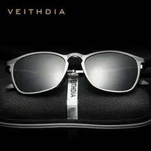 Солнцезащитные очки унисекс VEITHDIA, брендовые винтажные очки из алюминиево-магниевого сплава с поляризационными стеклами, для мужчин и женщин, модель 6630
