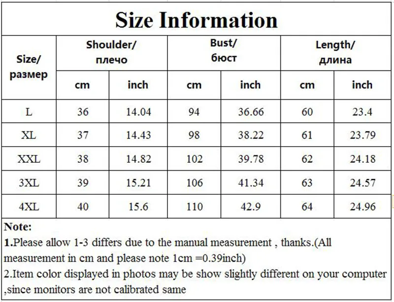 size table