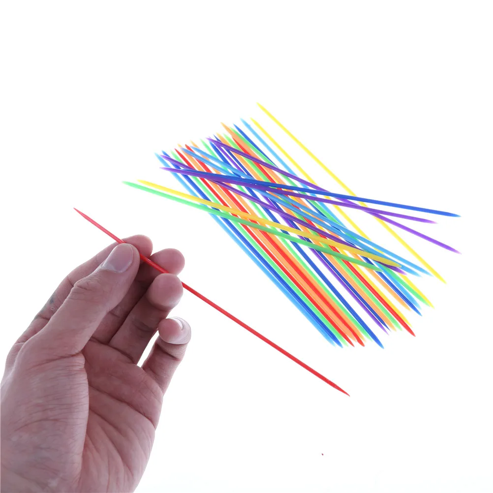 30PCS Colorful Kids Gifts Baby Children Educational Toy Colorful Plastic Traditional Mikado Spiel Pick Up Sticks With Box Game