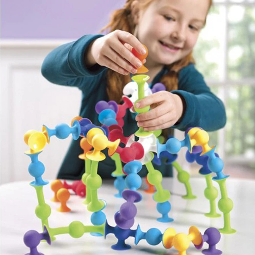 DIY силиконовые строительные блоки игрушки на присоске сборные присоски на присоске строительные блоки образовательная Строительная игрушка Squigz