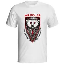 Мистер полярный медведь футболка городской зверь Дизайн брендовая футболка творческий Рок Хип-хоп Для женщин Для мужчин Топ