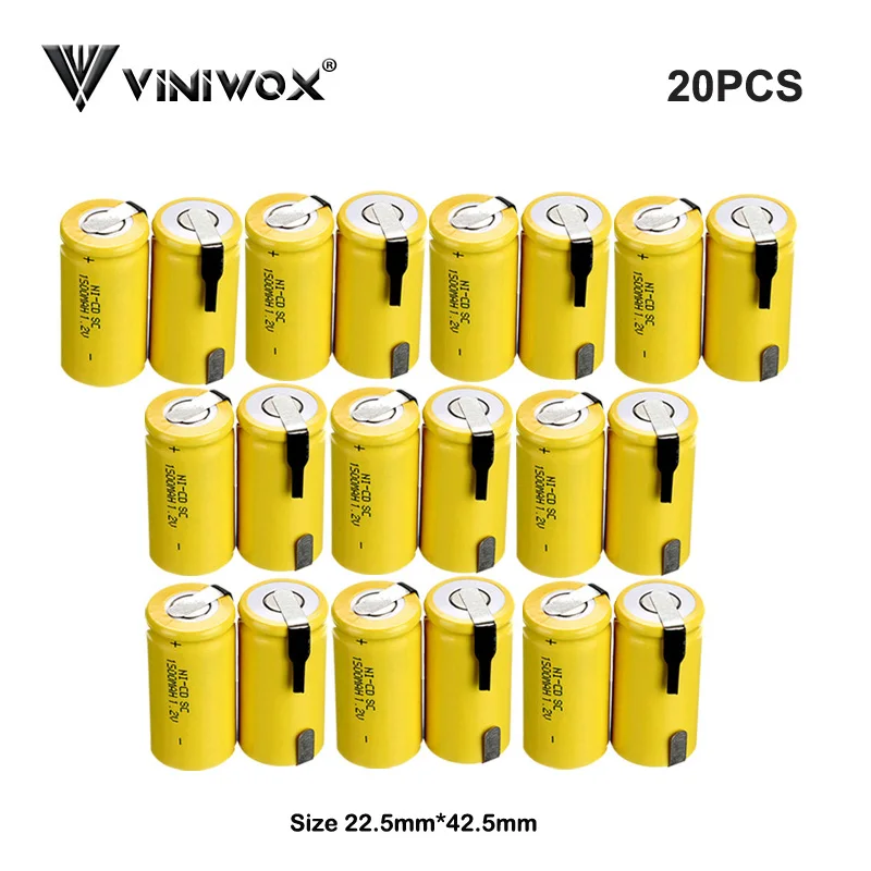 1,2 V Ni-CD Subc 1500mAh SC аккумуляторные батареи Электроинструмент батареи для робота Makita AEG Black& Decker Bosch Электрический