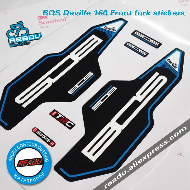 BOS Deville Forks Suspension Factory Decals Cycling Stickers Adhesive Gray