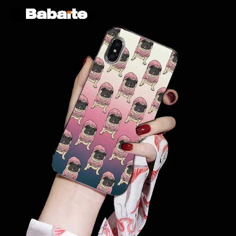 Babaite милые животные Мопс мягкий силиконовый прозрачный чехол для телефона для Apple iPhone 8 7 6 6S Plus X XS MAX 5 5S SE XR мобильные телефоны
