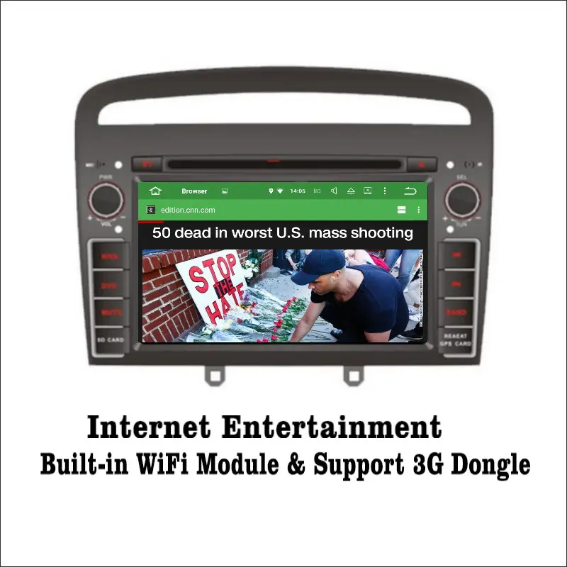 Clearance Liislee Android 7.1 2G RAM For Peugeot 408 2013~2014 Car Radio Audio Video Multimedia DVD Player WIFI DVR GPS Navi Navigation 2