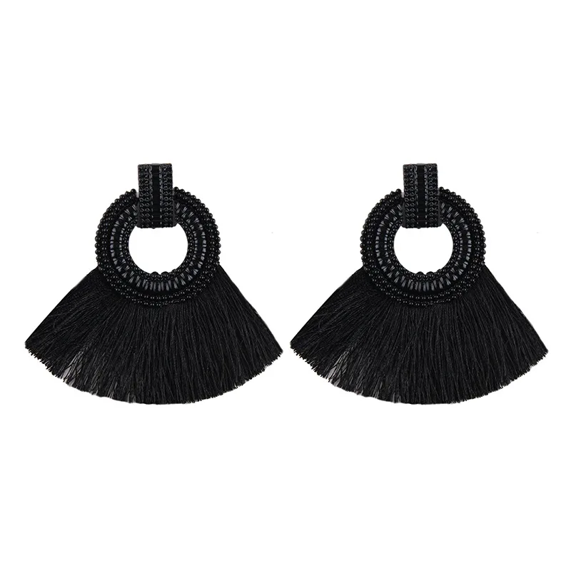 KMVEXO Модные женские серьги с кисточками 2018 Brincos Boho Эффектные бахромой круглые