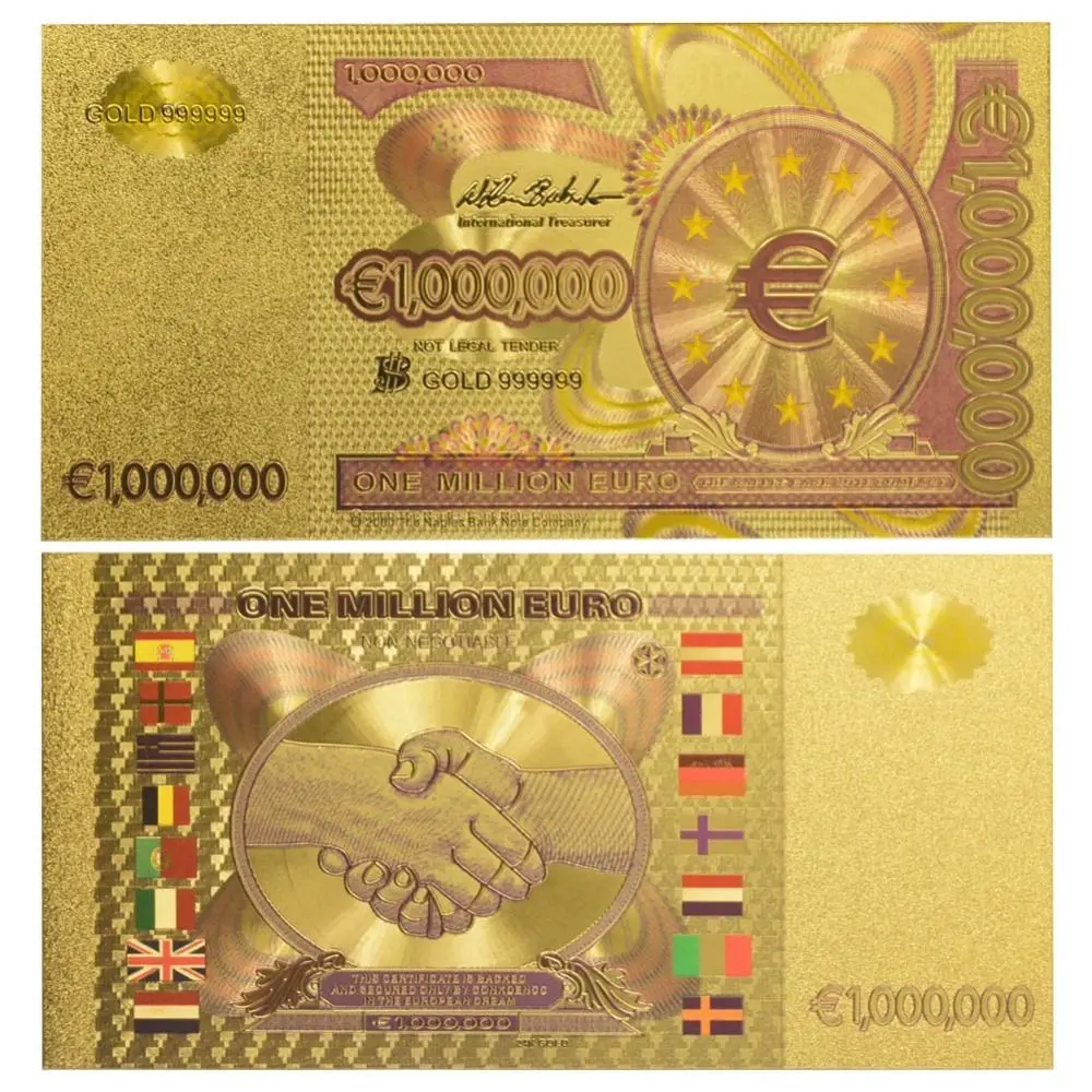 

Gold Euro Banknote One Million Euro Gold Foil Banknote Home Decor Art Gifts
