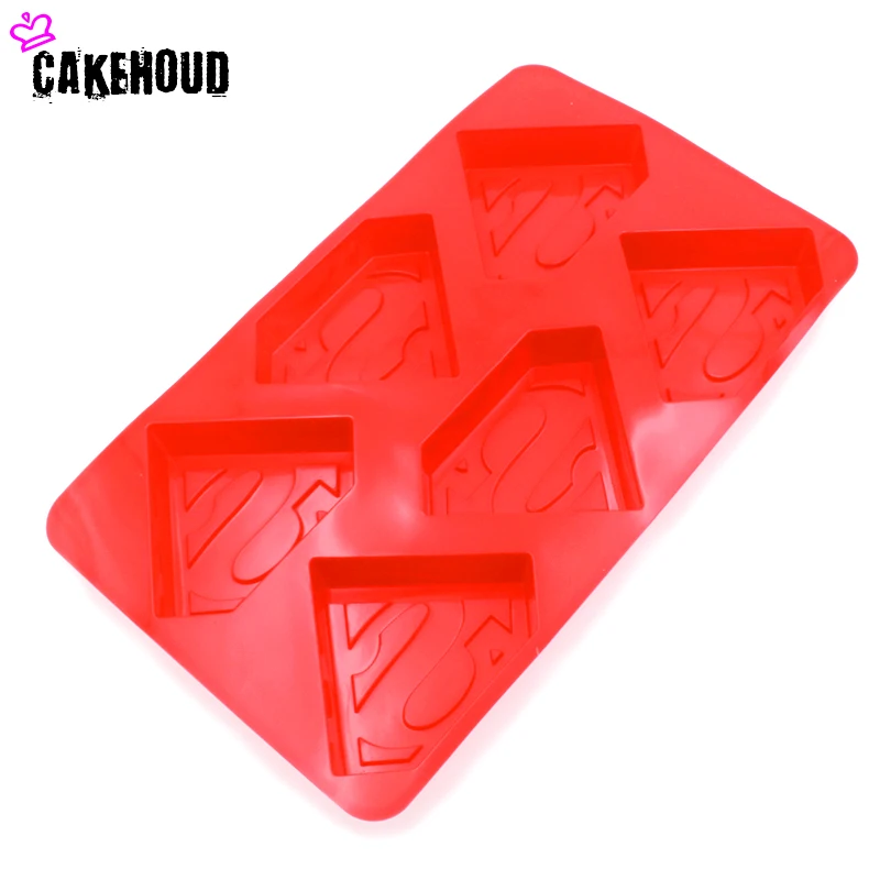 Силиконовая форма cakehood 6 отверстий 3D Супермен Hero S с логотипом для украшения торта