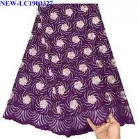 Nigerianischen Spitze stoffe 2019 Afrikanische Schweizer Voile Spitze Hohe Qualität Schweizer Voile Spitze Stoff in Schweiz Für Hochzeit kleid NJE05