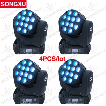 

LED Beam Moving Head Light 12x10w RGBW 4in1 Wash Moving Head Light 9/16 DMX Channel DJ Lighting Stage Light 2pcs/lot/SX-MH1210A