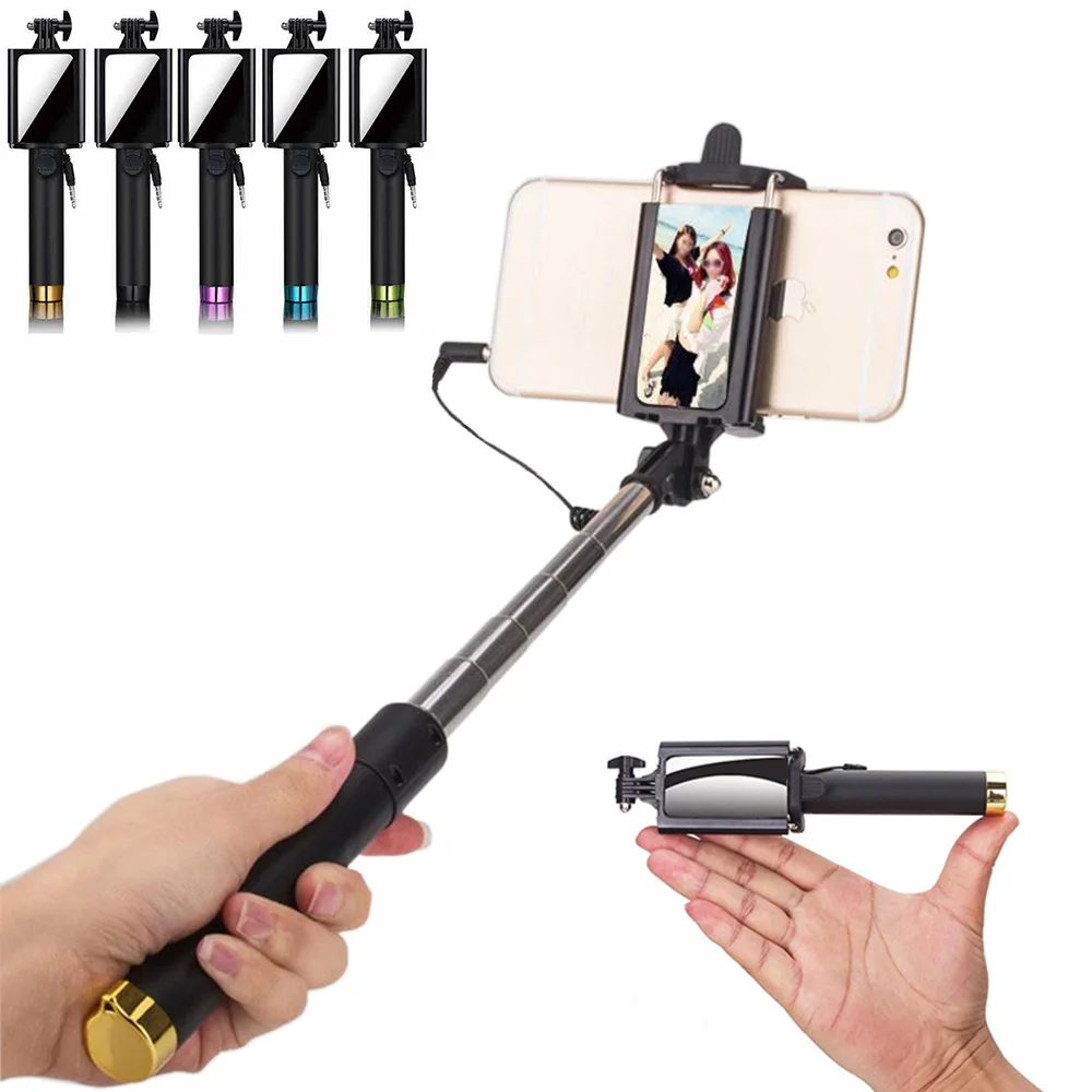 Tongkat Selfie Mini Monopod Genggam Yang Dapat Diperpanjang dengan Jack
