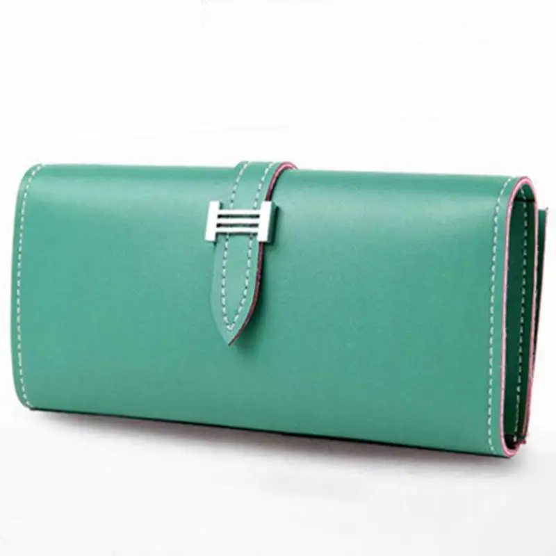

Women's Korean Style Large-Capacity Fashion Multi-Card Compartments Solid Color Long Drew-string Wallet