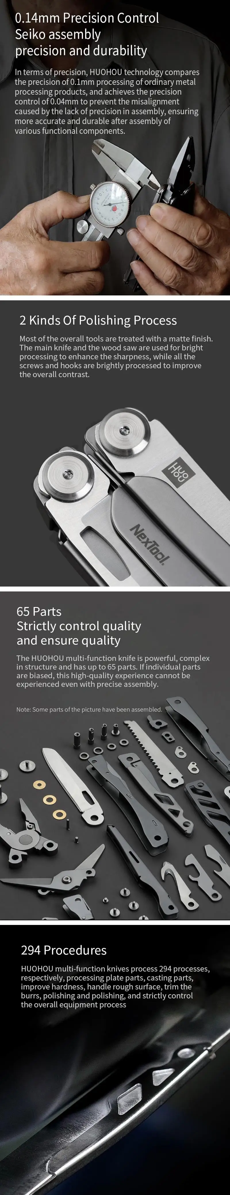 Xiaomi huohou multi-function Folding Knife Bottle Opener Screwdriver  Pliers Stainless Steel Army Knives Hunting Outdoor Campin (2)