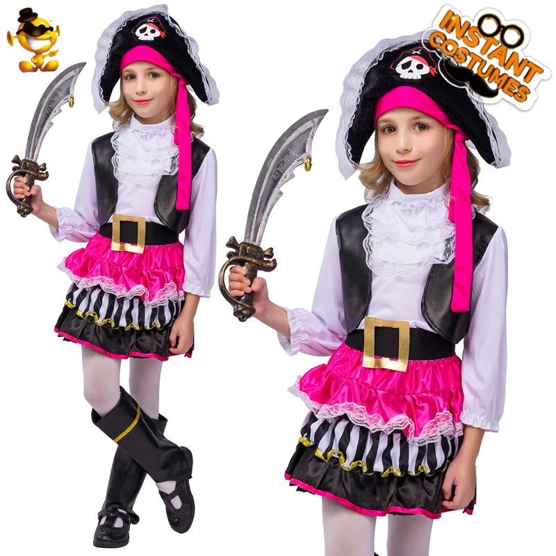 

DSPLAY Handsome Girls Pirate Cosplay Original New Style Fashion Children's High-quality Temperament Christmas Party Girls Suit