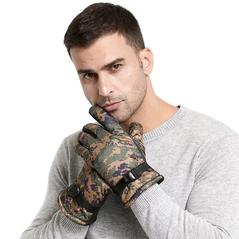 

Men's Camouflage Gloves Plus Velvet Thicken Warm Gloves Male Winter Outdoor Riding Windproof Anti-Skid Mittens