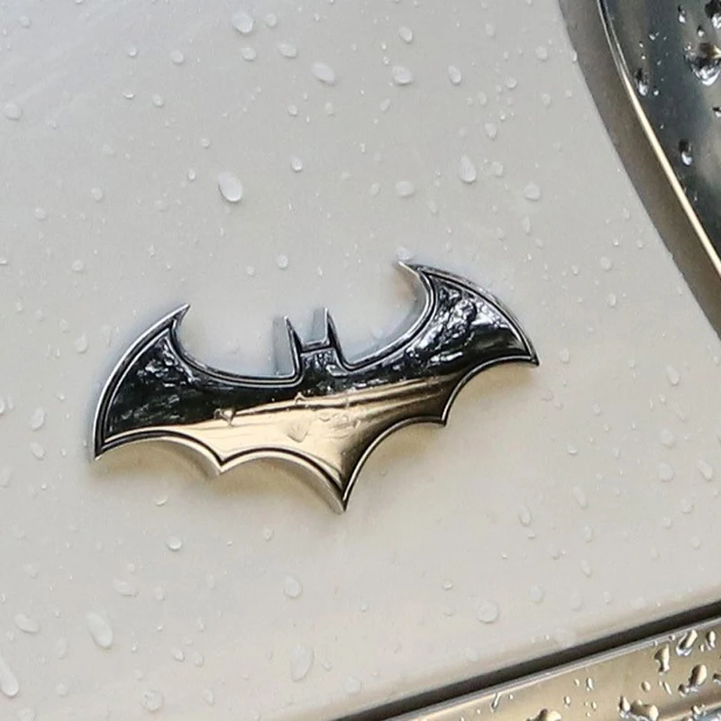 1Pc x Cool 3D Metal Bat Logo Car Sticker Metal Batman Badge Emblem Tail Decal