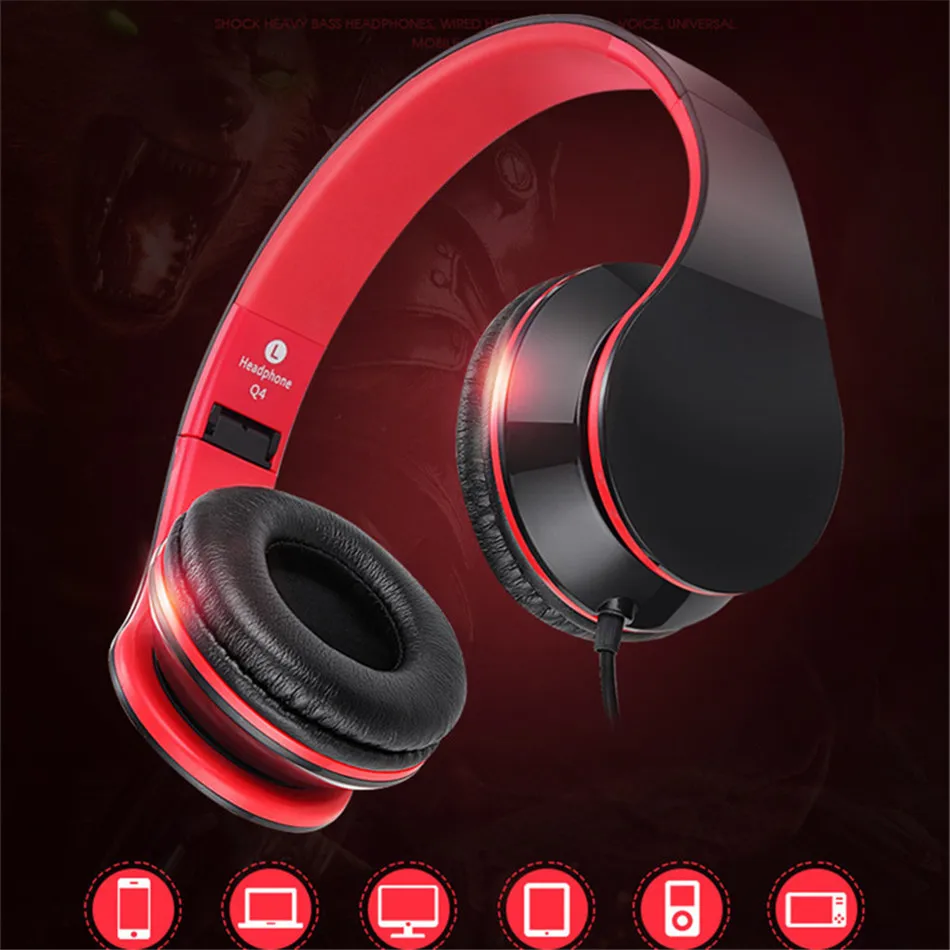 

Desxz Wired Over-Ear Headphone Earphones Stereo Sport music mp3 game sound HIFI 3.5mm headset with mic for xiaomi xiomi phone PC