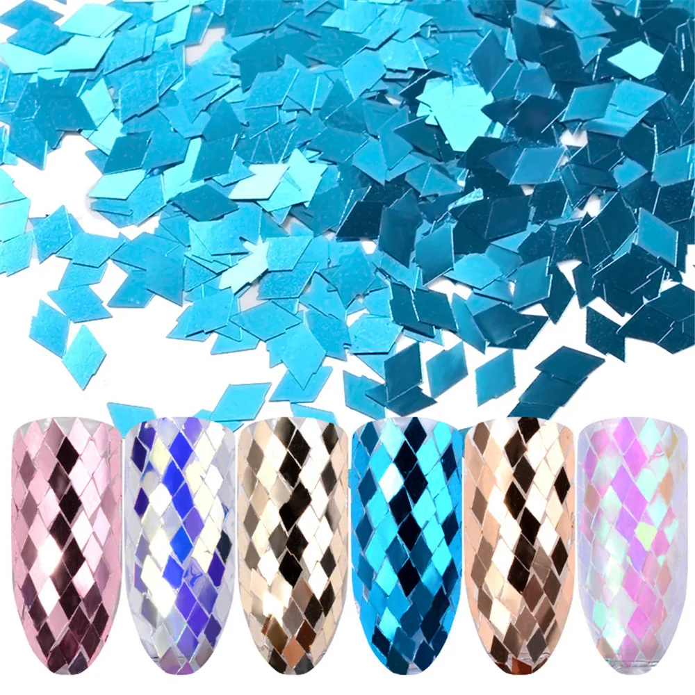 

AB Color Nail Glitter Sparkling Diamond Nail Sequin 3D Ultra-thin Rhombus Paillette Sticker Tips Glitter Nail Art Decorations