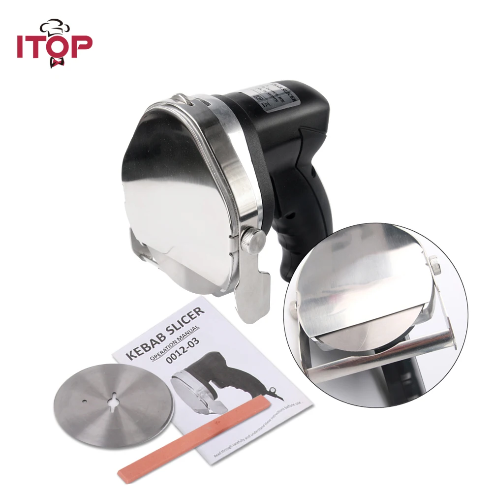 ITOP Electric Kebab Slicers for Shawarma Machine, Kitchen Knife Gyro Doner Kebab Slicer Meat Cutter 2 Blades Stainless Steel stainless steel banana slicer cutter chopper kitchen gadget