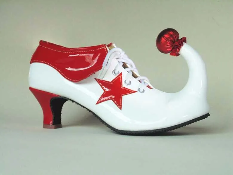 Обувь клоуна на высоком каблуке для женщин на Хэллоуин; красная обувь клоуна для взрослых; забавная обувь для костюмированной вечеринки; аксессуары для маскарада на Хеллоуин