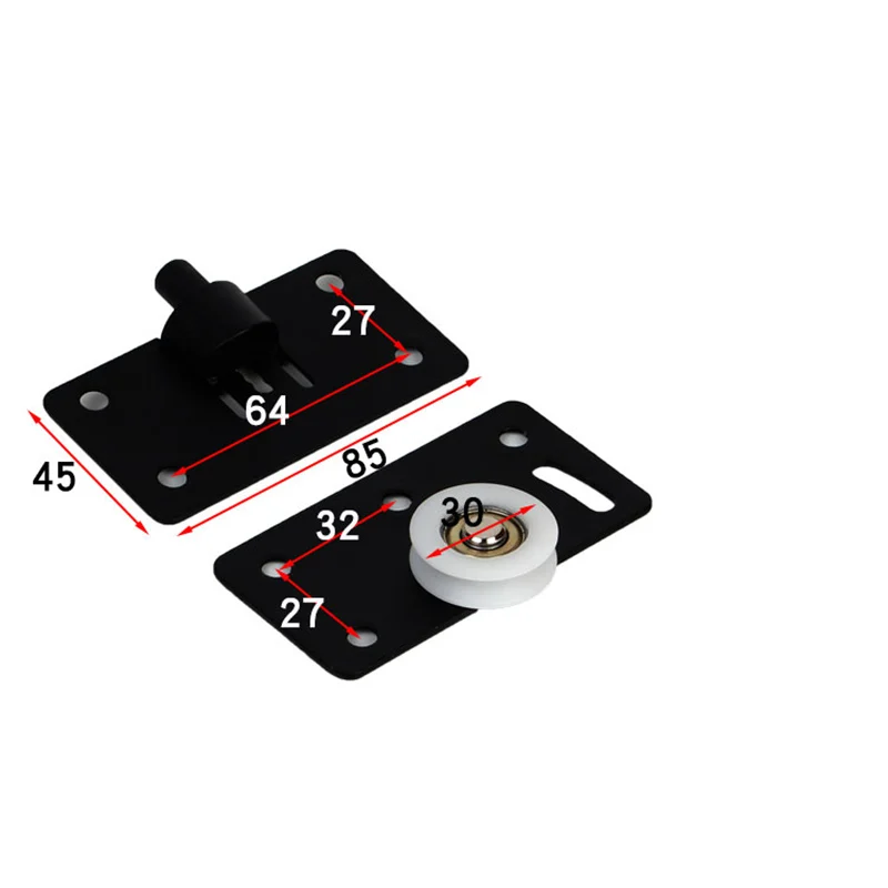 1 Set of Wardrobe Sliding Door Pulley Metal + Nylon Cabinet Sliding Door Fittings Track Roller Furniture Hardware Accessories