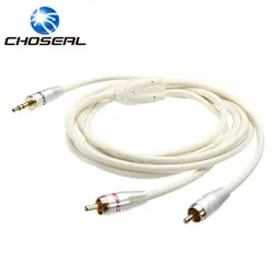 Choseal RCA кабель 3,5 мм Джек 2RCA кабель золотым покрытием мужской HIFI аудио кабель щит Aux кабель для мобильного телефона усилитель MP3