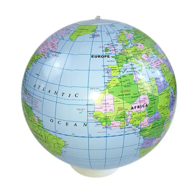 40cm English Version PVC Inflatable Globe World Map Balloon Beach Ball Toy Bath Toys for Kids Funny Gift