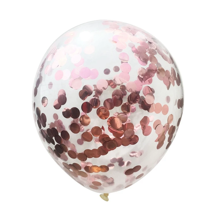 YORIWOO воздушный шар "Конфетти" Красочные воздушные шары воздушный латексный шар розовое золото для свадьбы или «нулевого дня рождения» 1st День рождения украшения Дети - Цвет: Rose Gold