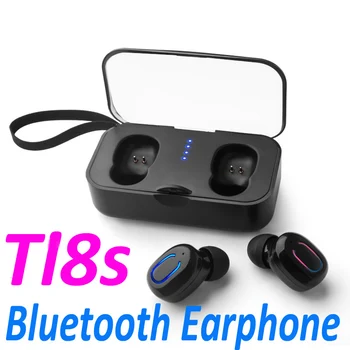 

50pcs T18S 5.0 TWS Mini Wireless Earbuds Invisible Bluetooth Head Phone Stereo Deep Bass Headset i9s i10 tws i12 Earphone Free