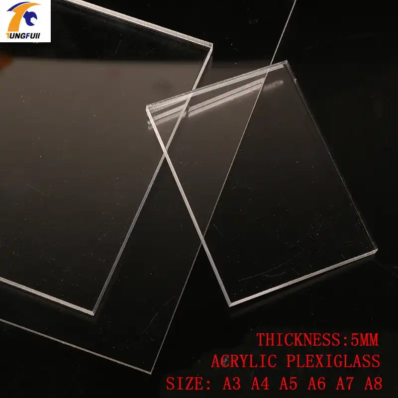 TUNGFULL 3mm Acrylic Sheets Transparent 6 Size Plate Clay Acrylic