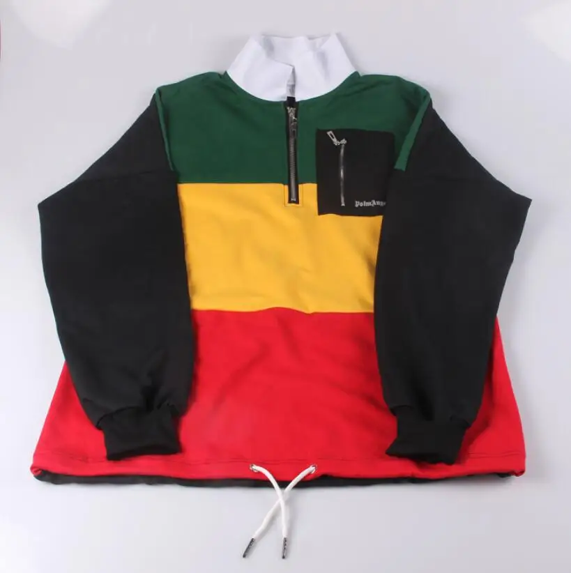 

Autumn patchwork spell color long sleeve sweatshirt women 001144