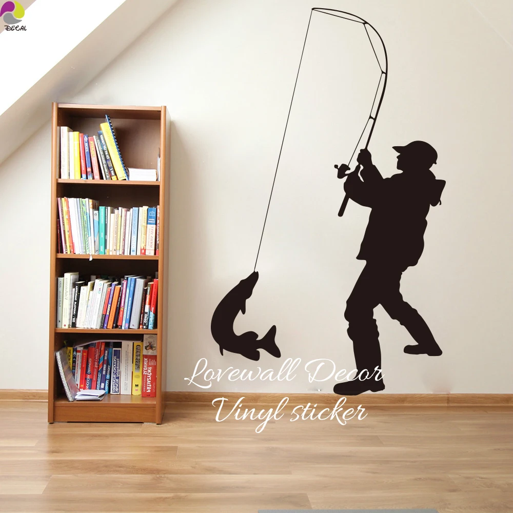 Fisherman Wall Sticker Living Room Bedroom Angler Fishing Summer Beach Surf Wall Decal Baby Nursery Vinyl Home Decor Art DIY Fisherman Wall Sticker Living Room Bedroom Angler Fishing Summer Beach Surf Wall Decal Baby Nursery Vinyl Home Decor Art DIY