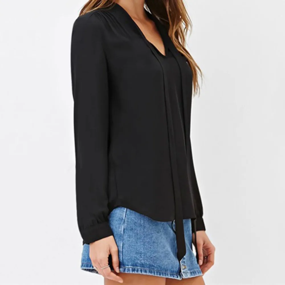 40 V Sexy Las Y Estilo Mujer Camisas Completa Negro Femenino Blusas Cym cuello Mujeres Nueva blanco De Manga Blusa Corea 2018 Otoño Moda Casual borgoña 1R7qw5Pnxf