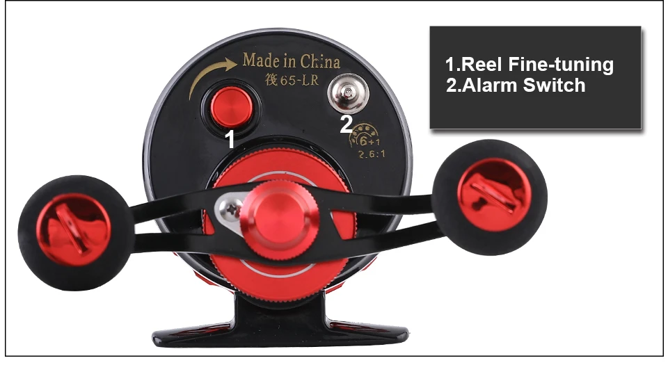 GLUREE Fishing Rafts Saltwater Fly Fishing Reel Metal Line Cup 6+1BB 2.61 RedBlack LeftRight Hand Bait Casting Ice Front Wheel (16)