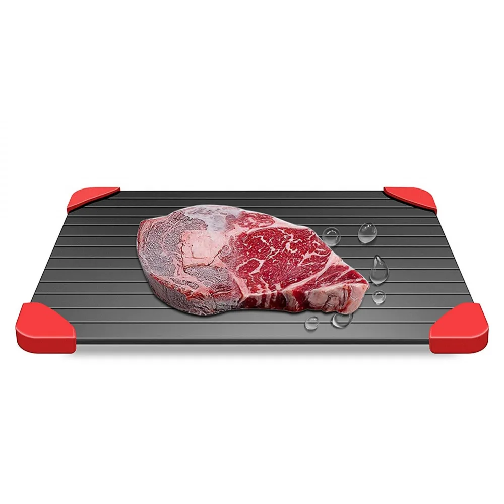 Magic Defrost Tray Metal Plate Defrosting Tray Safe Fast Thawing Frozen Food Meat Defrost Kitchen Tool