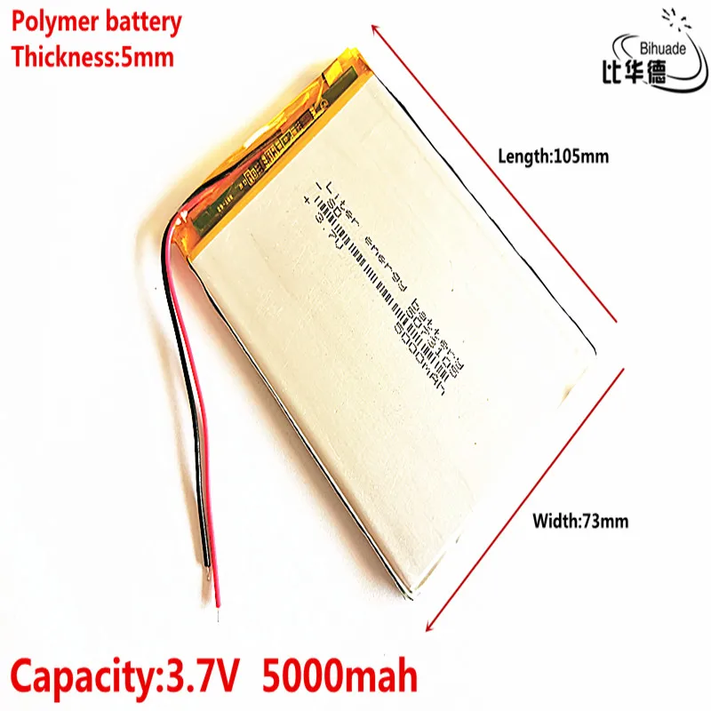 

Liter energy battery 5073105 5500mAH Li-ion battery For 7 8 9 inch tablet PC 3.7V Polymer Battery With