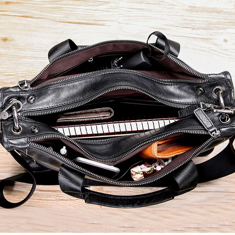  AETOO Leather handbag men's soft leather diagonal bag casual men's first layer leather shoulder bri