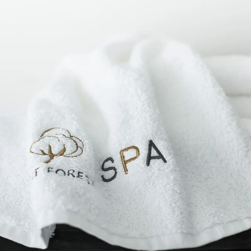 Высококачественное SPA beauty вышитое полотенце роскошный отель белое хлопковое