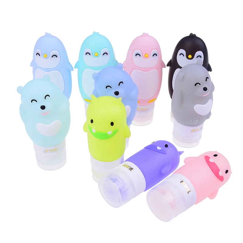 

10 Styles 60/80/90ML Cute Cartoon Silicone Travel Bottle Empty Container Squeeze Lotion Shampoo Bath For Cosmetic Cream Travel