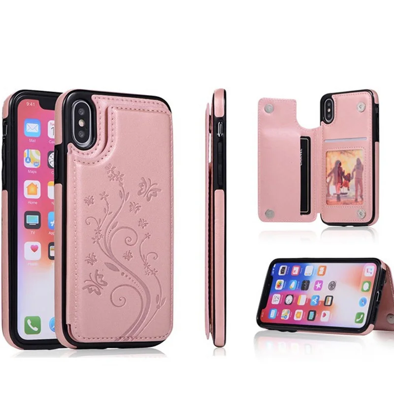 Tikitaka Butterfly Pattern Wallet Case For iPhone 7 8 Plus XR XS Max Magnet Leather Flip Cases For iPhoneX 7Plus 6 6S Plus Cover