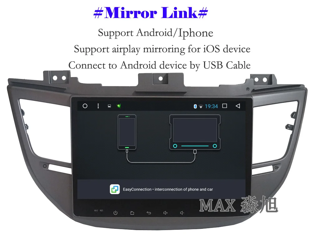 Cheap MAX Android 8.1.0 Car DVD Player For Hyundai Tucson 2015 2016 2017 GPS Navigation System Radio WiFi Steering wheel control 9
