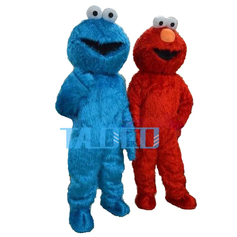 

Red Elmo Monster BLUE Cookie Mascot costume Cosplay Party Dress for Halloween purim party event