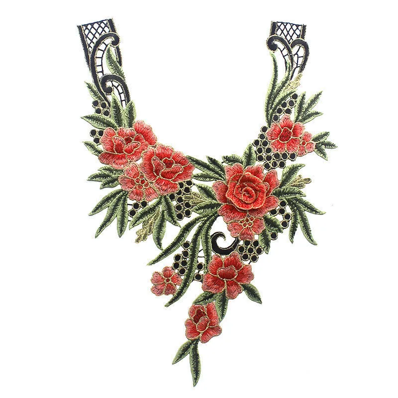 10piece-3D-Ornge-Green-Flower-Embroidery-Applique-Patches-Sew-on-Cord-Guipure-Motif-Patches-Embellishment-Sewing
