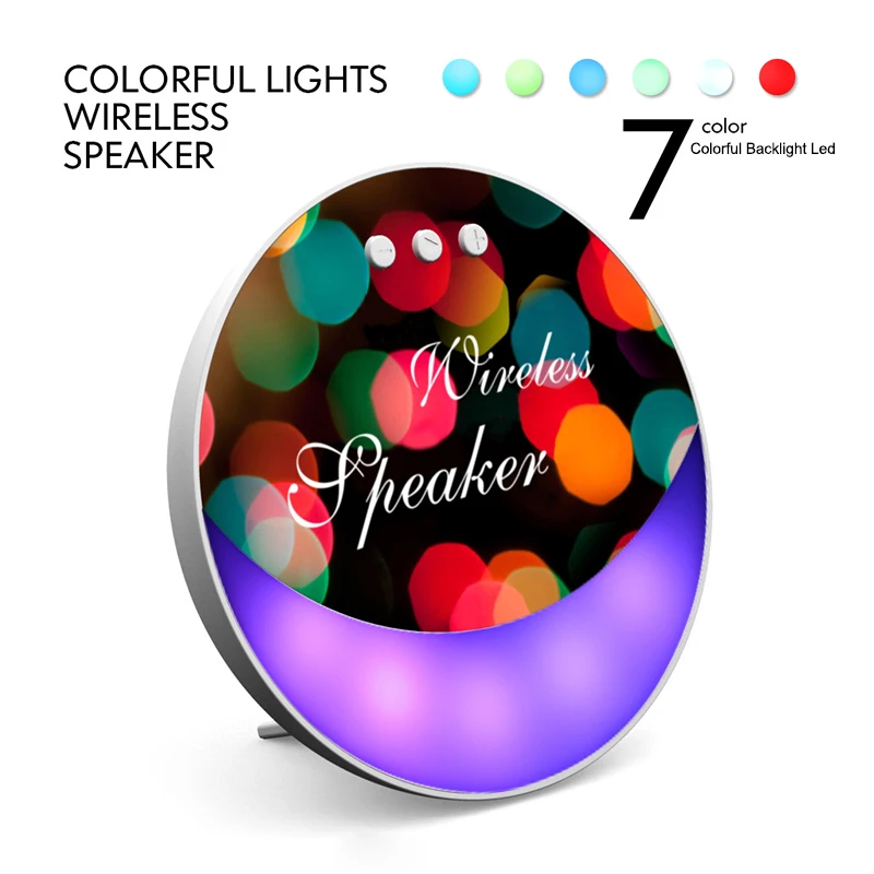 

Bluetooth Speaker Portable Bluetooth Wireless Player 7 Color Colorful Backlight Led With MIC Support TF Card For Smartphone