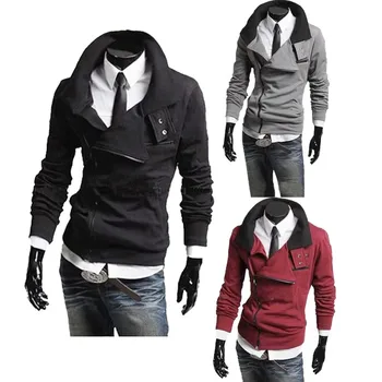 

Men's Slim Fit Zip Solid Coats Hoddies Jackets 2019 Fashion 1401 M L XL XXL Sweatshirts Men Coat