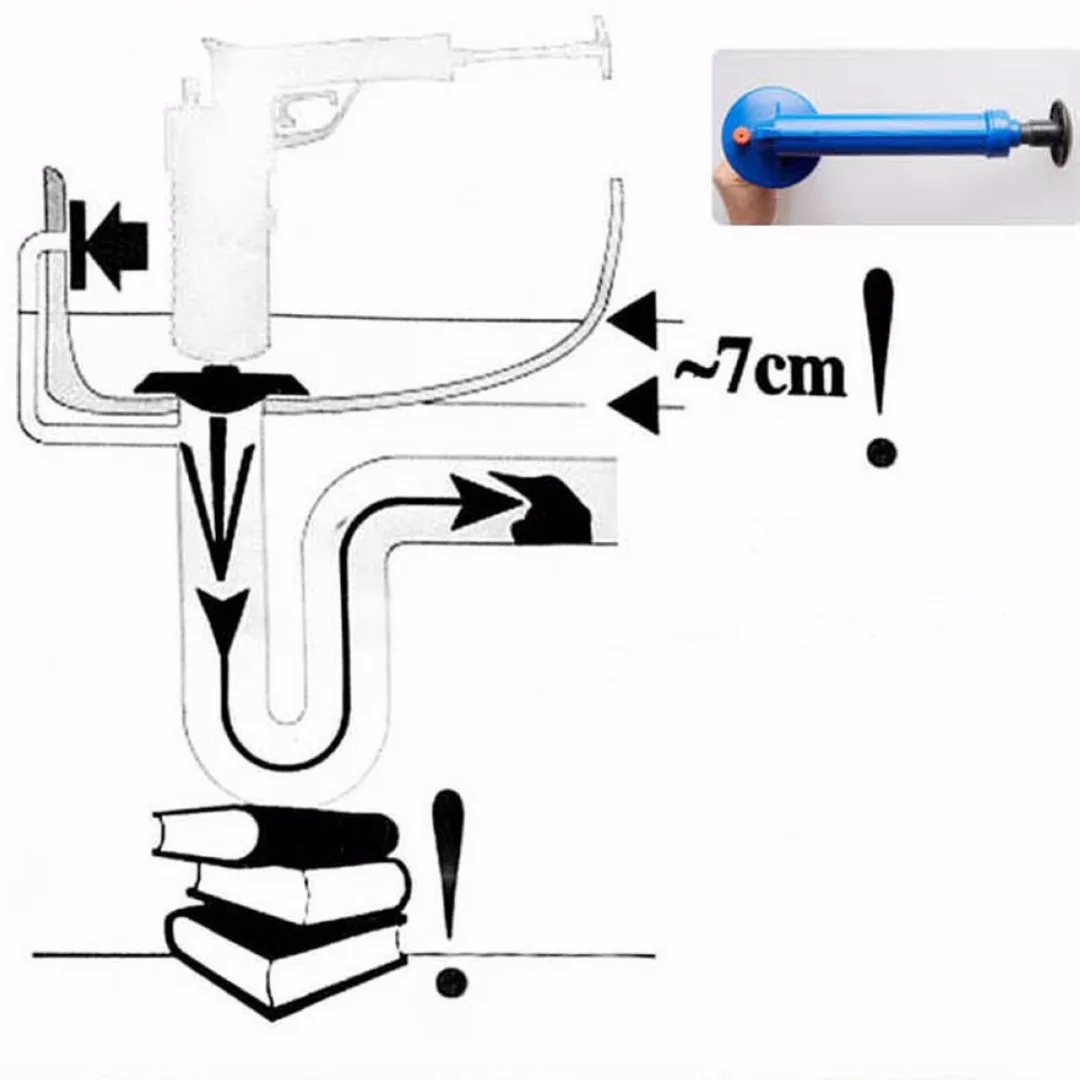 JX-LCLYL Toilet Floor Drain Canalisation Air Power Plunger Blaster Pump Cleaner Home