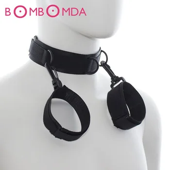 Sex Products Erotic Toys Handcuffs Neckcuffs Wrist Restraints Adult Games Sex Toys Bondage Hand Cuffs Sexy Toys for Couples O3