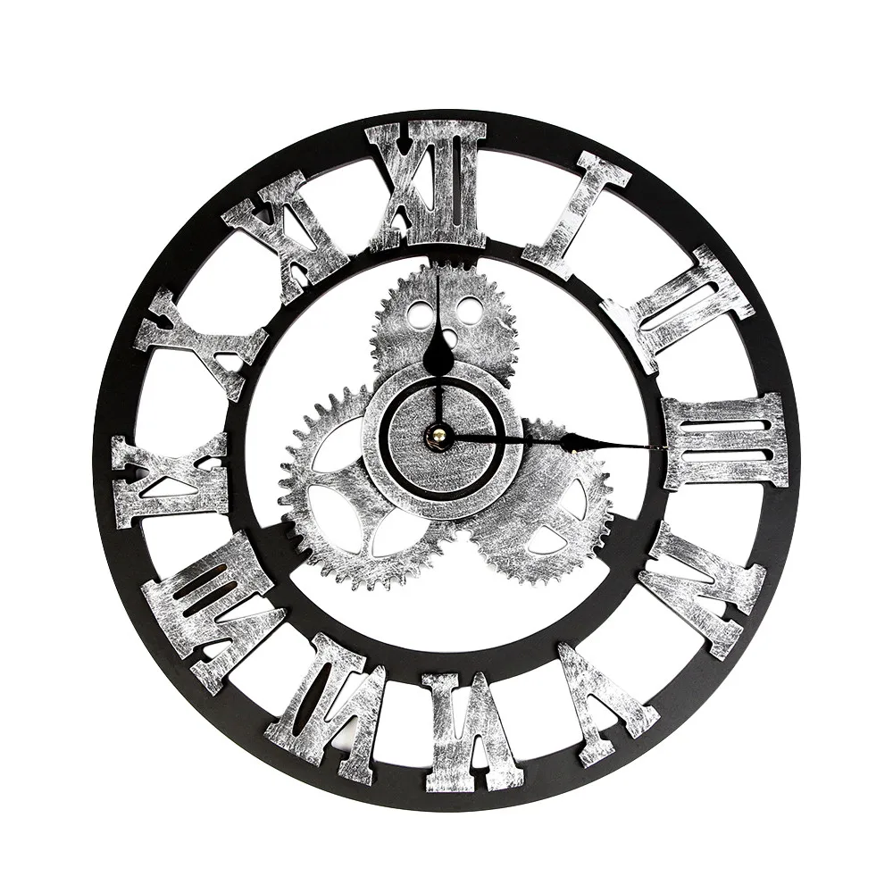 Новые модные часы В индустриальном стиле, винтажные часы в европейском стиле, часы в стиле стимпанк, винтажные деревянные настенные часы для украшения дома