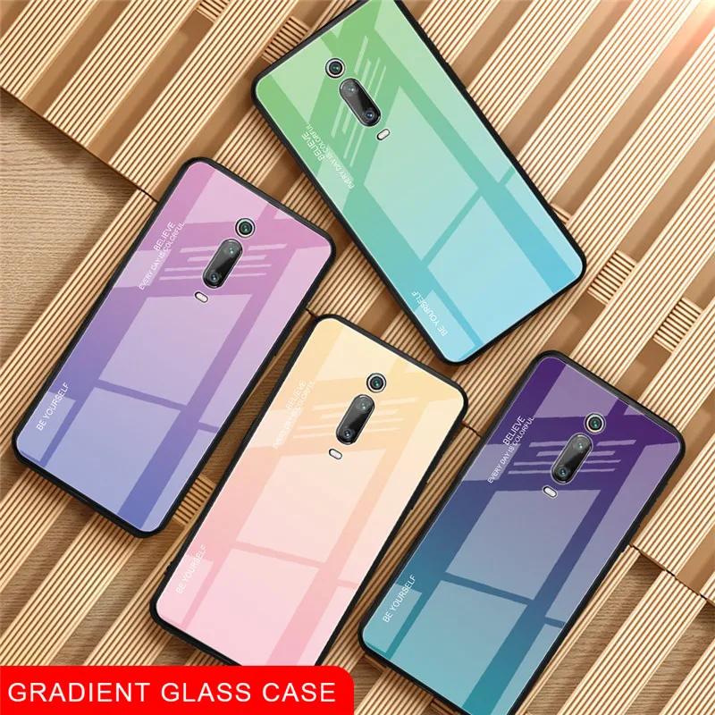 

Gradient Tempered Glass Phone Case For Xiaomi Redmi K20 / K20 Pro Luxury Colorful Protective Cover For Mi 9t Mi9t Pro Full Coque