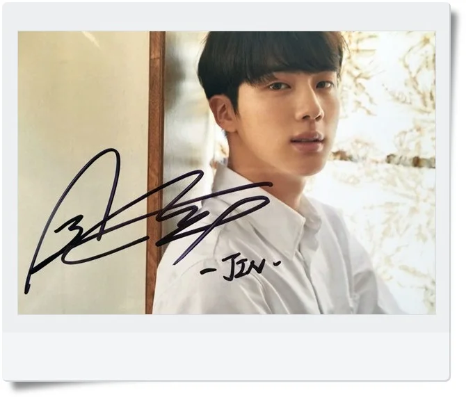 Aliexpress.com : Buy signed BTS JIN autographed photo LOVE YOURSELF 4*6